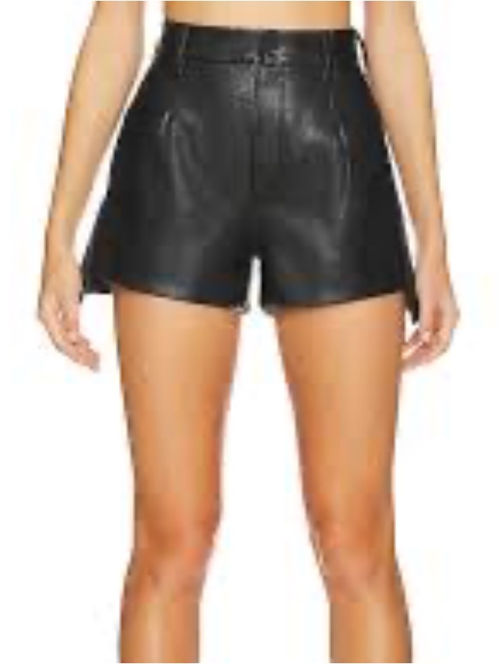 Black Faux Leather High-Rise Shorts